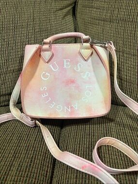 GUESS Pink Pastel Tie-Dye Crossbody Bag